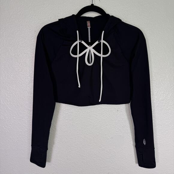 Free People Hoodie Womens Small Crop Long Sleeve Yoga Activewear FP Movement - Picture 1 of 10